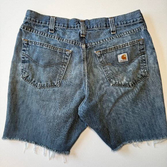 Carhartt Denim Cutoff Shorts from Men's Size 34 Jeans Medium Wash Carhartt - Picture 1 of 16